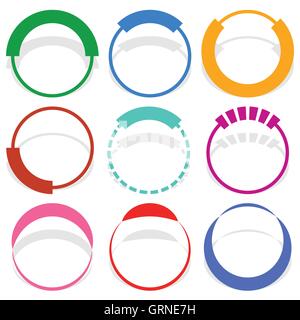 9 circular segmented circle preloader user interface - UI elements Stock Vector