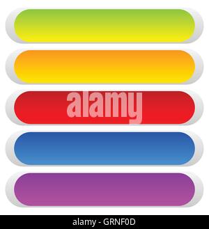 Button or banner backgrounds, tags, labels in 5 color Stock Vector
