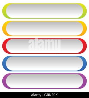 Button or banner backgrounds, tags, labels in 5 color Stock Vector