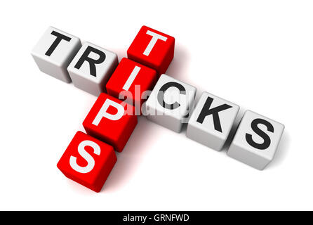 tips and tricks cubes concept illustration Stock Photo
