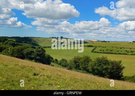 Looking across the South Downs to Devils Dyke from the East Stock Photo