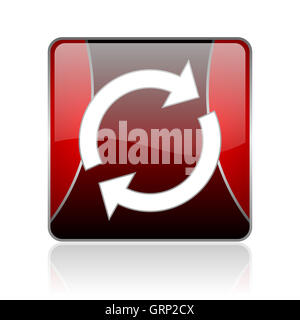 reload red square web glossy icon Stock Photo - Alamy