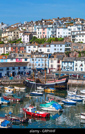 Boats in the harbour at Brixham, Devon, England, UK Stock Photo