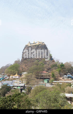 Taung Kalat monastery on top of mount Popa, Myanmar Stock Photo