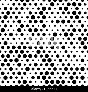 Seamlessly repeatable pattern with random, irregular dots, circles. Monochrome abstract illustration in speckled, halftone style Stock Vector