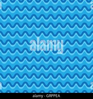 Wavy lines seamless repeatable pattern in aqua, blue colors Stock Vector