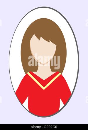 Female avatar or pictogram for social networks. Modern flat colorful style. Vector Stock Vector