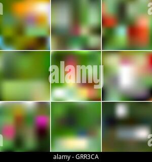 Set of Abstract Creative concept vector multicolored blurred background. For Web and Mobile Applications, art illustrations temp Stock Vector