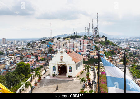 Iglesia del Cerro Santa Ana, Barrio Las Penas, Guayaquil, second city of Ecuador, South America Stock Photo