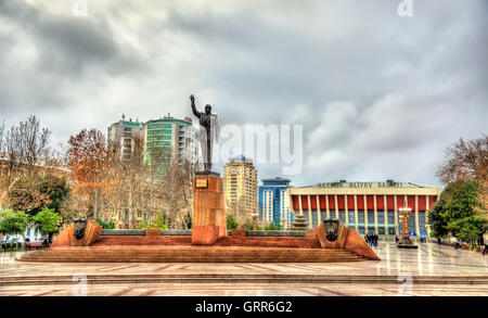 Statue of Heydar Aliyev in Baku Stock Photo