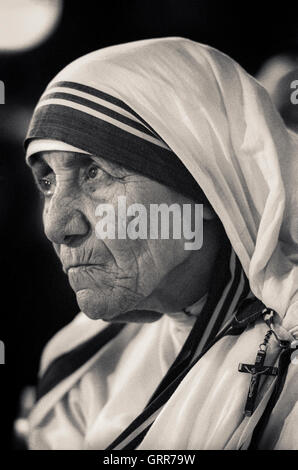 Portrait of Mother Teresa, Saint Teresa of Calcutta Stock Photo
