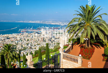Panorama of Haifa from Mount Carmel Stock Photo