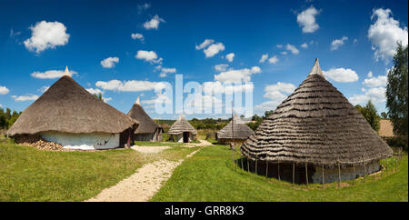 Butser Ancient Farm, Iron age enclosure. Stock Photo