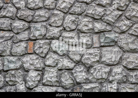 Gray stone texture of old castle wall. Stock Photo
