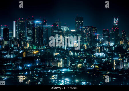 Night view of Shinjuku from Nerima-Ku,Tokyo,Japan Stock Photo