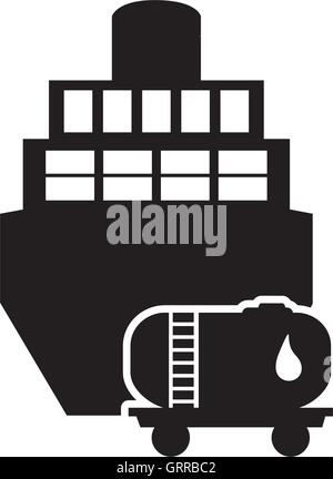 cargo ship and fuel tank icon Stock Vector