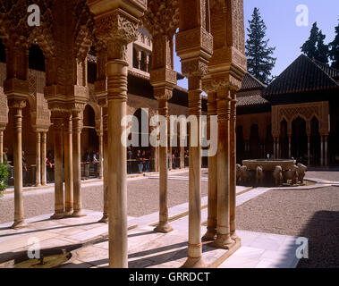 Court of the Lions, Alhambra Palace, Andalucia, Granada, Spain Stock Photo