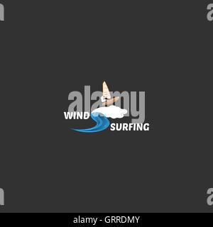windsurfing logo vector illustration Stock Vector