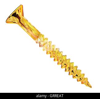 A metal woodworking screw isolated on a white background Stock Vector