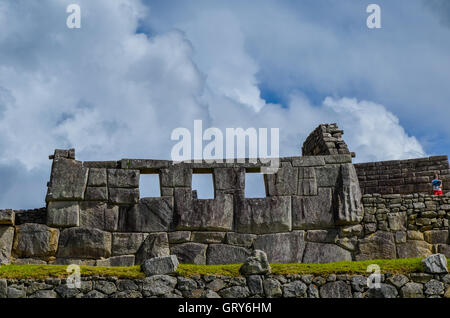 MACHU PICCHU, CUSCO REGION, PERU- JUNE 4, 2013: Details of the residential area of the 15th-century Inca citadel Machu Picchu Stock Photo