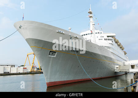 The SS Rotterdam Cruise ship serves as a hotel and museum. Stock Photo