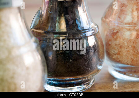 spices assorted in glass bowls Stock Photo