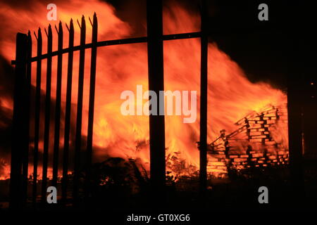 Bonfire at Eleventh Night, Belfast, Northern Ireland, UK. Stock Photo
