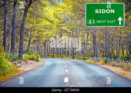 SIDON road sign against clear blue sky Stock Photo