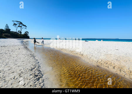 The famous white sands of Hyams Beach in picturesque Jervis Bay, New South Wales, NSW, Australia Stock Photo