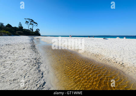 The famous white sands of Hyams Beach in picturesque Jervis Bay, New South Wales, NSW, Australia Stock Photo
