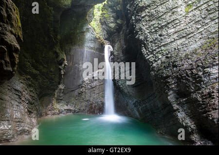 Kozjak Waterfall near Kobarid, Gorizia, Slovenian Littoral, Slovenia, Europe Stock Photo