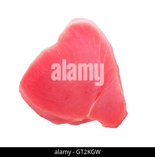 Raw yellowfin tuna steak isolated on a white background Stock Photo