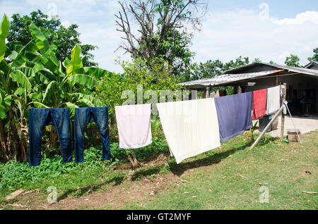 Clothes drying outside A Local Thai clothes washing and Laundry Service ...