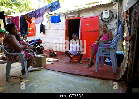 Chagos -  04/04/2012  -  Mauritius  -  A poor chagossian refugees family, Baie-du-Tombeau   -  Olivier Goujon / Le Pictorium Stock Photo