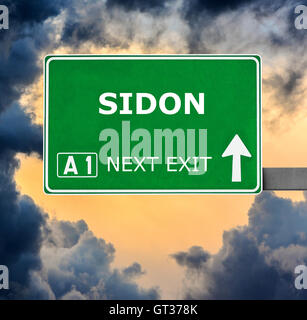 SIDON road sign against clear blue sky Stock Photo