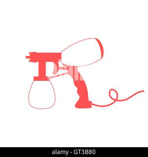 Stylized icon of a colored airbrush on a white background Stock Vector