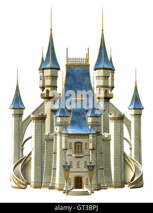 3D Illustration Fairy Tale Castle Isolated on White Background Stock ...