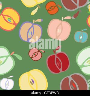 Seamless background with apples Stock Vector