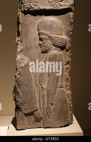 Achaemenid period. Reign of Artaxerxes II, 405-360 B.C. Figure in a procession. Palace of Darius I. Persepolis. Iran. Stock Photo