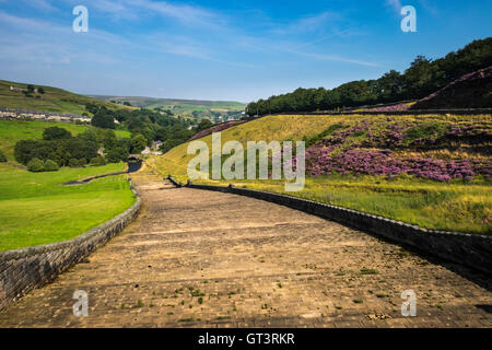 Butterley reservoir spillway Marsden Yorkshire Stock Photo