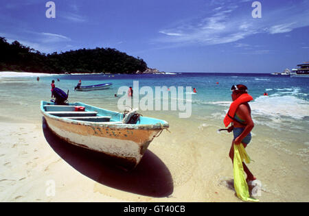 Snorkeling in Bahia Riscalillo, Bahias de Huatulco, Oaxaca, Mexico. Stock Photo