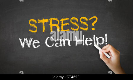 Stress we can help Chalk Illustration Stock Photo