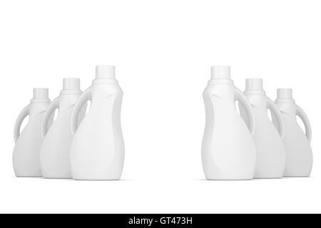 Series plastic bottles of household chemicals Stock Photo