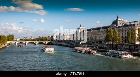 Paris (75) 7e arr. View on Seine and  Museum Orsay. France. Europe Stock Photo