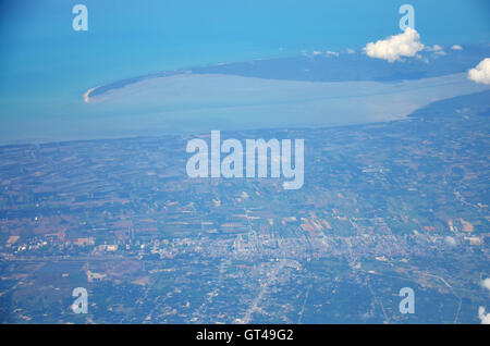 Aerial view from plane go to Don Mueang International Airport on July 15, 2016 in Trang, Thailand Stock Photo