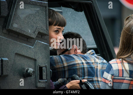 Actor Hannah John-Kamen on set "Ready Player One" Steven Spielberg's