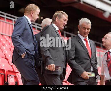 Anfield, Liverpool, UK. 09th Sep, 2016. Official Opening of Anfield's Main Stand. Former Reds players David Fairclough, Kenny Dalglish and Ian Rush arrive at today's opening ceremony. Credit:  Action Plus Sports/Alamy Live News Stock Photo