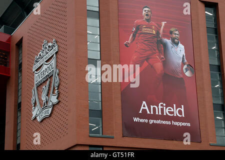 Anfield, Liverpool, UK. 09th Sep, 2016. Official Opening of Anfield's Main Stand. General views of the new main stand at Anfield as workers apply the finishing touches ahead of tomorrow's opening home game versus Leicester City. Credit:  Action Plus Sports/Alamy Live News Stock Photo