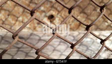 Metal mesh. Technological abstract metal mesh background Stock Photo