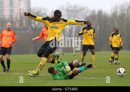 Boroughs United vs Wojak Sunday - Hackney & Leyton Sunday League Junior Cup Final at South Marsh, Hackney Marshes, London - 29/03/15 - Self billing applies where appropriate - contact@tgsphoto.co.uk - NO UNPAID USE Stock Photo